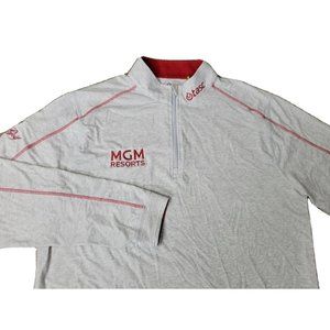 Tour Issue Benny Taylor Men Pullover Sweater 1/4 Zip TASC Trump MGM Golf GRAY #3
